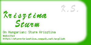 krisztina sturm business card